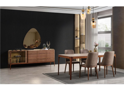 Komplette Esszimmer Essgruppe Essecke Esstisch Stühle 9tlg Holz Braun