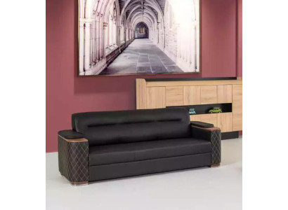 Büromöbel Dreisitzer Couch Schwarze Luxus Polstersofa Arbeitszimmer Neu