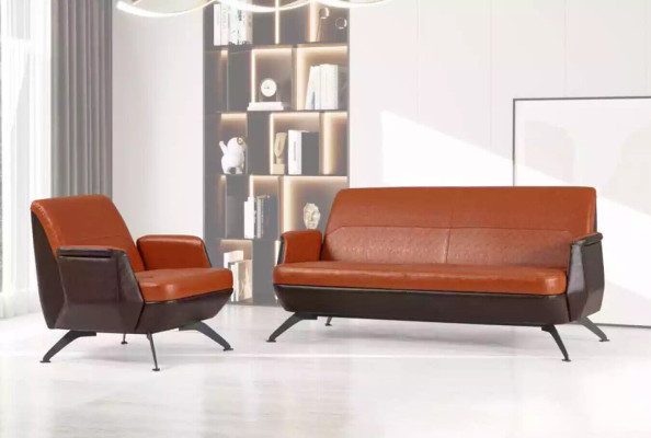 Moderner Leder Zweisitzer Arbeitszimmermöbel Designer Couch Büromöbel