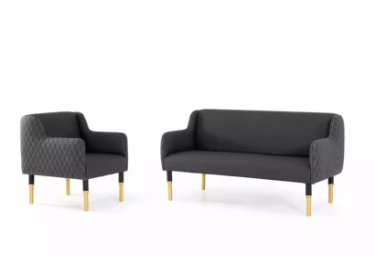 Sofa-Set Edelstahlmöbel Sofagarnitur Zweisitzer Einsitzer Sessel Polster