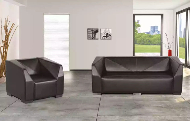 Schwarzer Dreisitzer Arbeitszimmermöbel Textil Couch Luxus Designer Sofa