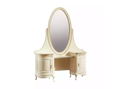 Schminktisch Spiegel Schlafzimmer Luxusmöbel beige Konsolen Sideboard Tisch