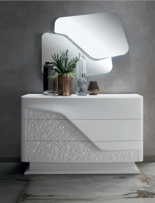 Moderne Luxus Set 2tlg Kommode Spiegel Kommoden Holz Konsole Sideboard Möbel