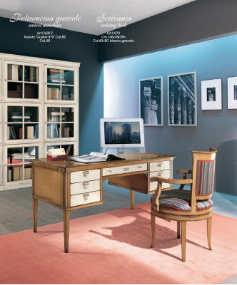 Büro Sessel Stuhl mit Armlehne Lehnstuhl Holz Wohnzimmer Italienische Möbel Edel