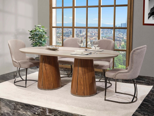 Luxuriöses Esszimmer Set Esstisch 6x Stühle Sideboard Spiegel 9 tlg