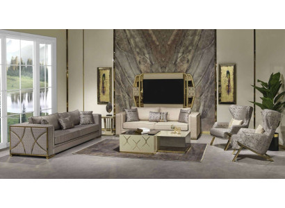 Luxus Sofagarnitur 3+3+1 Sitzer Set Design Sofa Polster Couchen Modern