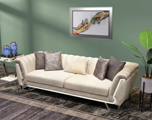 Luxus Sofagarnitur 3+3+1 Sitzer modern Set Design Sofa Polster Neu