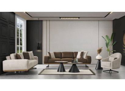 Sofagarnitur 4+3+1 Sitz Luxus Möbel Sofas Wohnzimmer Couch Sofa 3tlg