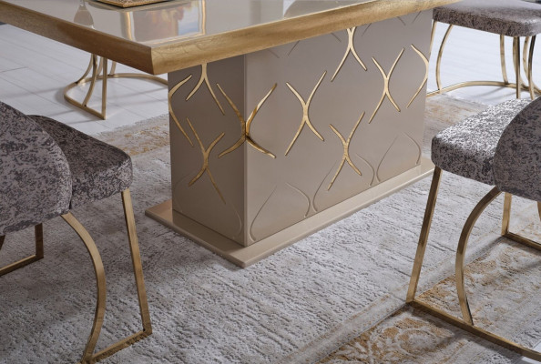 Luxus Esszimmer Set Esstisch 4x Stühle Sideboard Spiegel Essgruppe 7 tlg