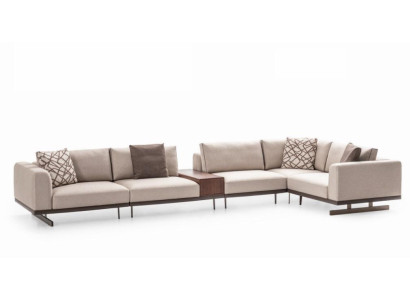 Großes Ecksofa Stoffmöbel L-Form Couchen Sofas Beige Wohnzimmermöbel