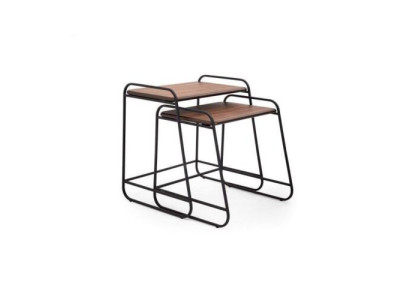 Designer 2x Ablagetische Designer Couchtisch Holzplatte Wohnzimmer Möbel