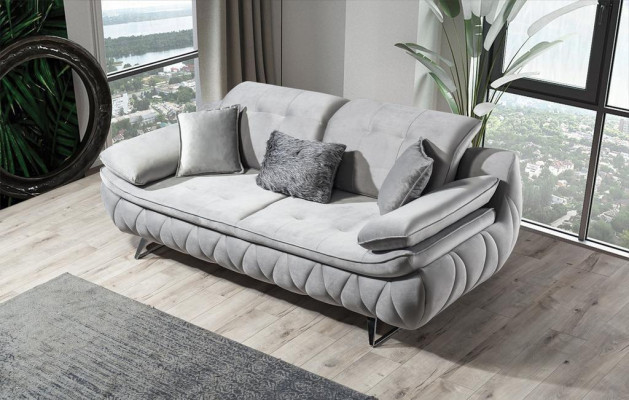 Wohnzimmer-Set 3tlg Schwarz Weiß 2x Sofas mit Sessel Modern Design Textil