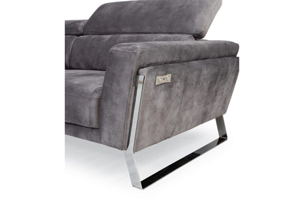 Graues Wohnzimmer Ecksofa L-Form Couch Großes Stoffsofa Luxus Möbel Neu
