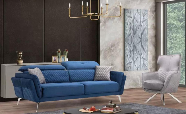 Innovativer Grauer Sessel Luxuriöser Clubsessel Wohnzimmer Lehnsessel