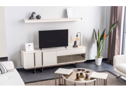 Stilvolle Wohnwand Designer TV-Lowboard Moderne Regale Robuste Möbel