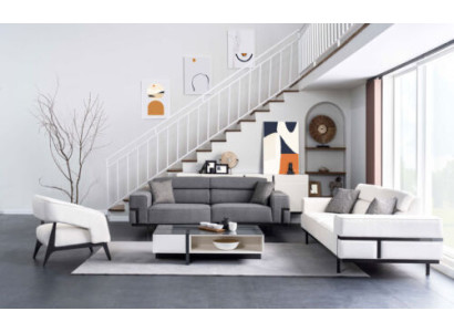 Modern Wohnzimmer Set Besteht aus 2x Sofas + Sessel und Couchtisch 4tlg.