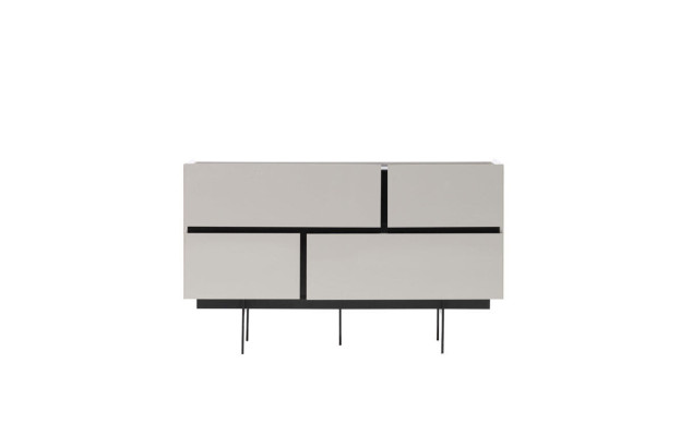 Stilvolle Schlafzimmer Anrichte Designer Holz Kommode Spiegel 2tlg Set
