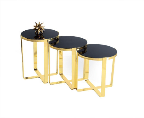 Gruppe Beistelltische Kaffeetische Sofatische 3tlg Couchtische Gold
