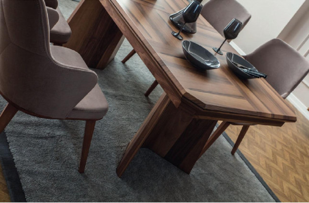 Stilvolle Essgruppe Exklusiver Holztisch Designer Sideboard Stühle 10tlg