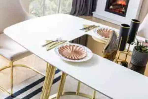 Esszimmer Set Tisch 6x Stühle Sideboard Spiegel 9tlg. Gruppe Garnitur