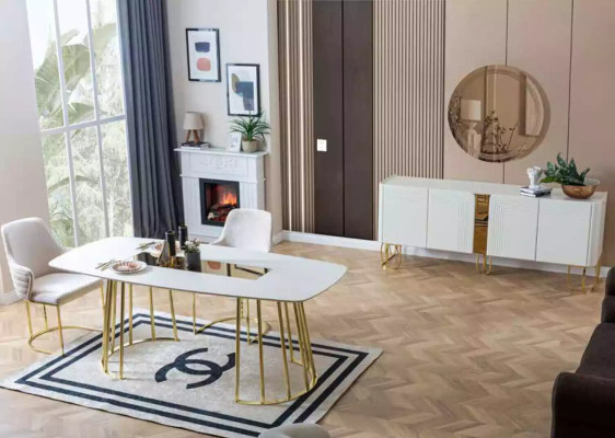Tisch Stühle 7tlg Esszimmer Holztisch Esszimmer Set Gruppe neu Design