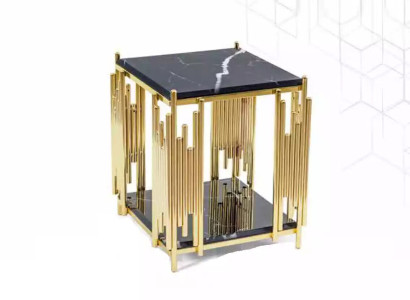 Beistelltisch Wohnzimmer Möbel Material schwarz Edelstahl Design