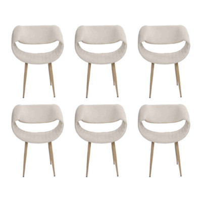 Luxus Stühle 6x gepolstert Moderne Weiß Stuhl Stuhl Esszimmer Wohnzimmer neu