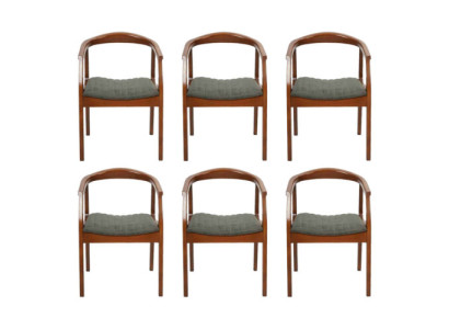 Stuhl Braun Design Wohnzimmer Esszimmer Holz 6x Stühle Polster Neu