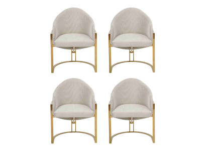 Modern 4x Stühle Polsterstuhl Esszimmerstuhl Metall Küchenstuhl Weiß Stilvoll
