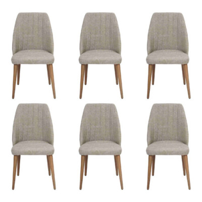 Modern 6x Stühle Polsterstuhl Luxus Sessel Grau Stuhl Lehnstuhl Esszimmer