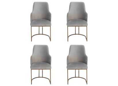 Moderne grau Esszimmerstühle stilvoll Küchenstühle Luxus Design 4x Stühle neu