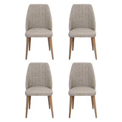 Modern Grau 4x Stühle Polsterstuhl Luxus Sessel Stuhl Lehnstuhl Esszimmer