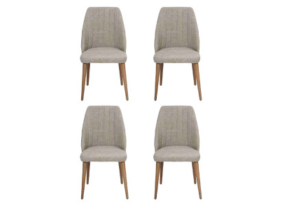 Modern Grau 4x Stühle Polsterstuhl Luxus Sessel Stuhl Lehnstuhl Esszimmer