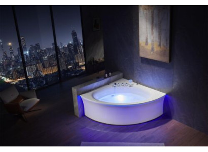Eckwanne Badewanne Eckbadewanne Whirlpool Ergonomisch Wasserfall LED
