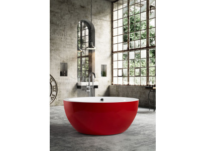Freistehende Badewanne Wanne Standbadewanne Runder Rot Modern Bad