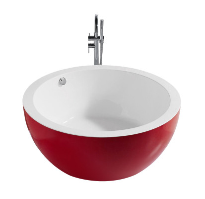 Freistehende Badewanne Wanne Standbadewanne Runder Rot Modern Bad