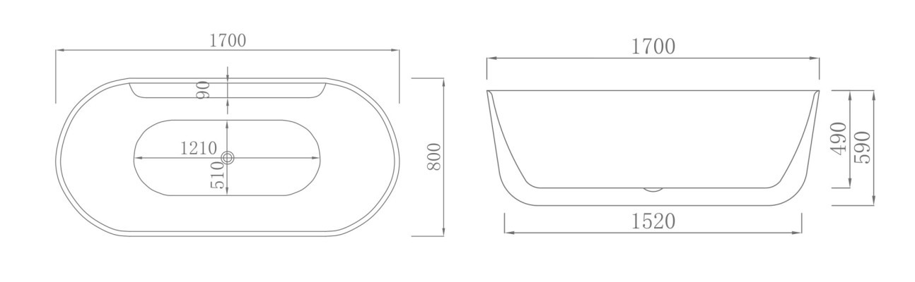 Zeitgenössisch Wanne Acryl Badewanne Badezimmer Weiß Standbadewanne