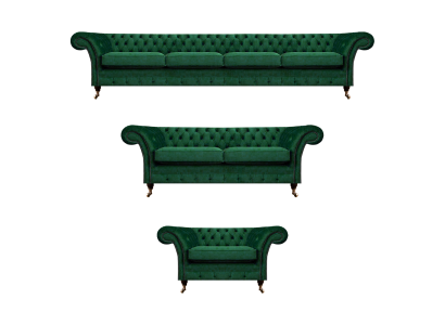 Polstermöbel Grün Sofas Chesterfield Sessel Wohnzimmer 4+2+1 Sofagarnitur