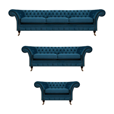 Designer Chesterfield Sofagarnitur Sofas Couch Polster Set Wohnzimmer 3+2+1