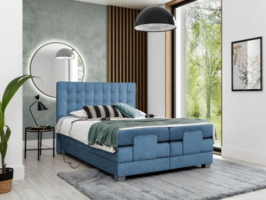 Blau Bett Schlafzimmer Doppelbett Einrichtung Polsterbett Modern Einrichtung