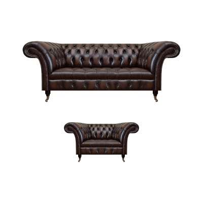 Wohnzimmer Set 2tlg Dreisitzer Sofa Couch Chesterfield Sessel Neu Polstermöbel