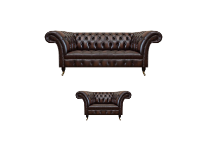 Wohnzimmer Set 2tlg Dreisitzer Sofa Couch Chesterfield Sessel Neu Polstermöbel