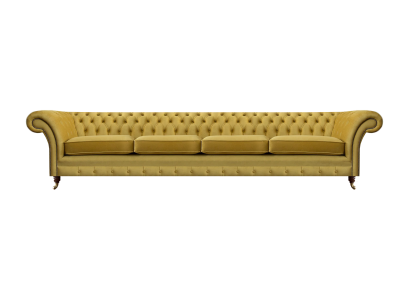 Wohnzimmer Gelb Sofa Viersitzer Couch Chesterfield Polstersitz Einrichtung