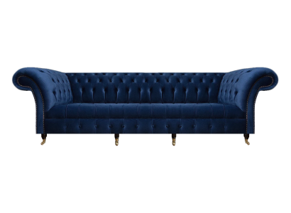 Wohnzimmer Sofa Viersitzer Couch Polstermöbel Blau Luxus Chesterfield