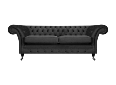 Luxus Schwarz Sofa Zweisitzer Textil Couch Wohnzimmer Einrichtung Chesterfield