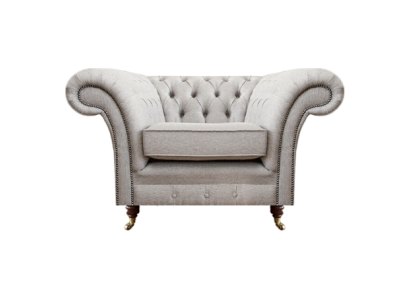 Wohnzimmer Luxus Sessel Polstermöbel Neu Grau Sitz Textil Chesterfield