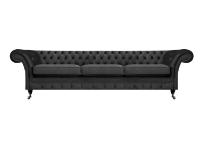 Schwarz Möbel Wohnzimmer Sofa Dreisitze Couch Chesterfield Neu Polstermöbel
