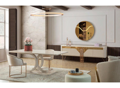 Exklusives Esszimmer Set Esstisch 4x Polsterstühle Anrichte 6tlg
