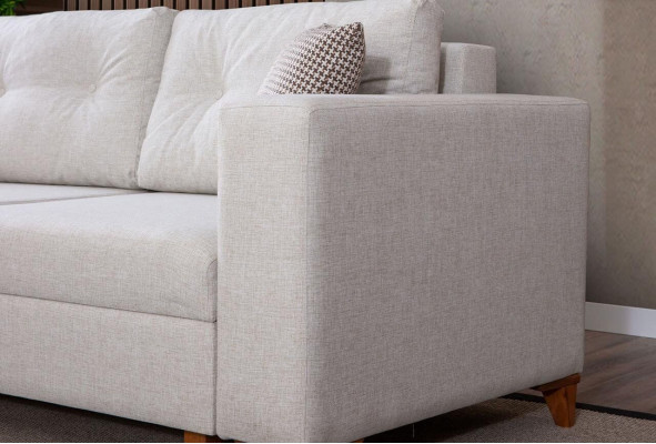 Weißes U-From Sofa Wohnzimmer Eckcouch Stoffsofa Luxuriöse Möbel Neu