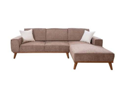 Einfarbiges Ecksofa Wohnzimmer Polstersofa Designer Textil Luxus Couch